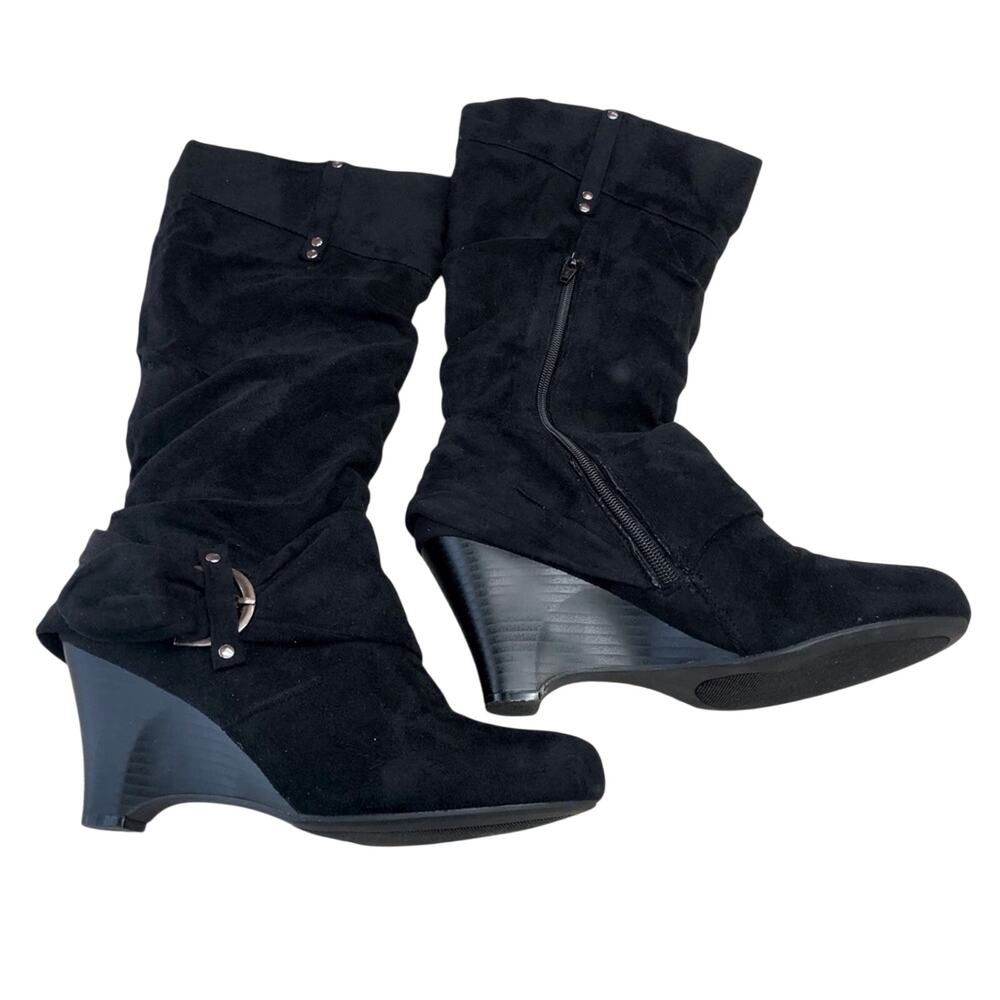 Cato Black Suede Boots 9M - Picture 3 of 16